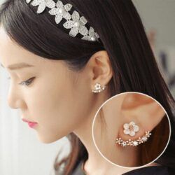 Graceful Pretty Flower Stud Korean Earring