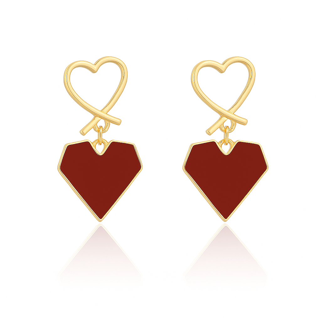 Trandy Beautiful Heart Drop Korean Earring